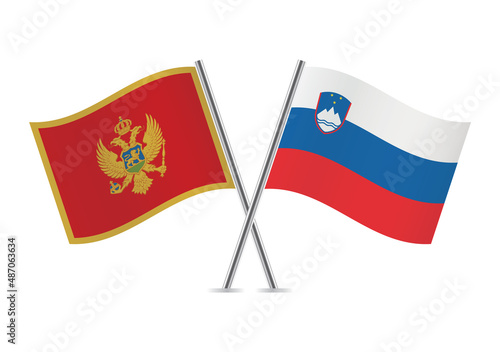 Montenegro and Slovenia crossed flags. Montenegrin and Slovenian flags, isolated on white background. Vector icon set. Vector illustration. Free Download Montenegro and Slovenia crossed flags. Montenegrin and Slovenian flags, isolated on white background. Vector icon set. Vector illustration. - GFXLoad