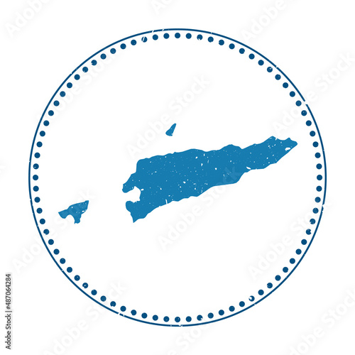 Timor-Leste sticker. Travel rubber stamp with map of country, vector illustration. Can be used as insignia, logotype, label, sticker or badge of Timor-Leste.