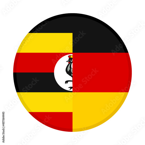 Free Download round icon with uganda and germany flags. vector illustration isolated on white background - GFXLoad
