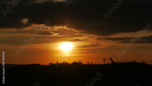 sunset over the field