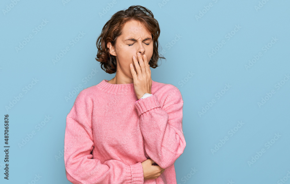 Young hispanic woman wearing casual clothes bored yawning tired covering mouth with hand. restless and sleepiness. Young hispanic woman wearing casual clothes bored yawning tired covering mouth with hand. restless and sleepiness.