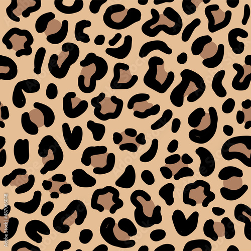 Seamless leopard pattern. Vector illustration