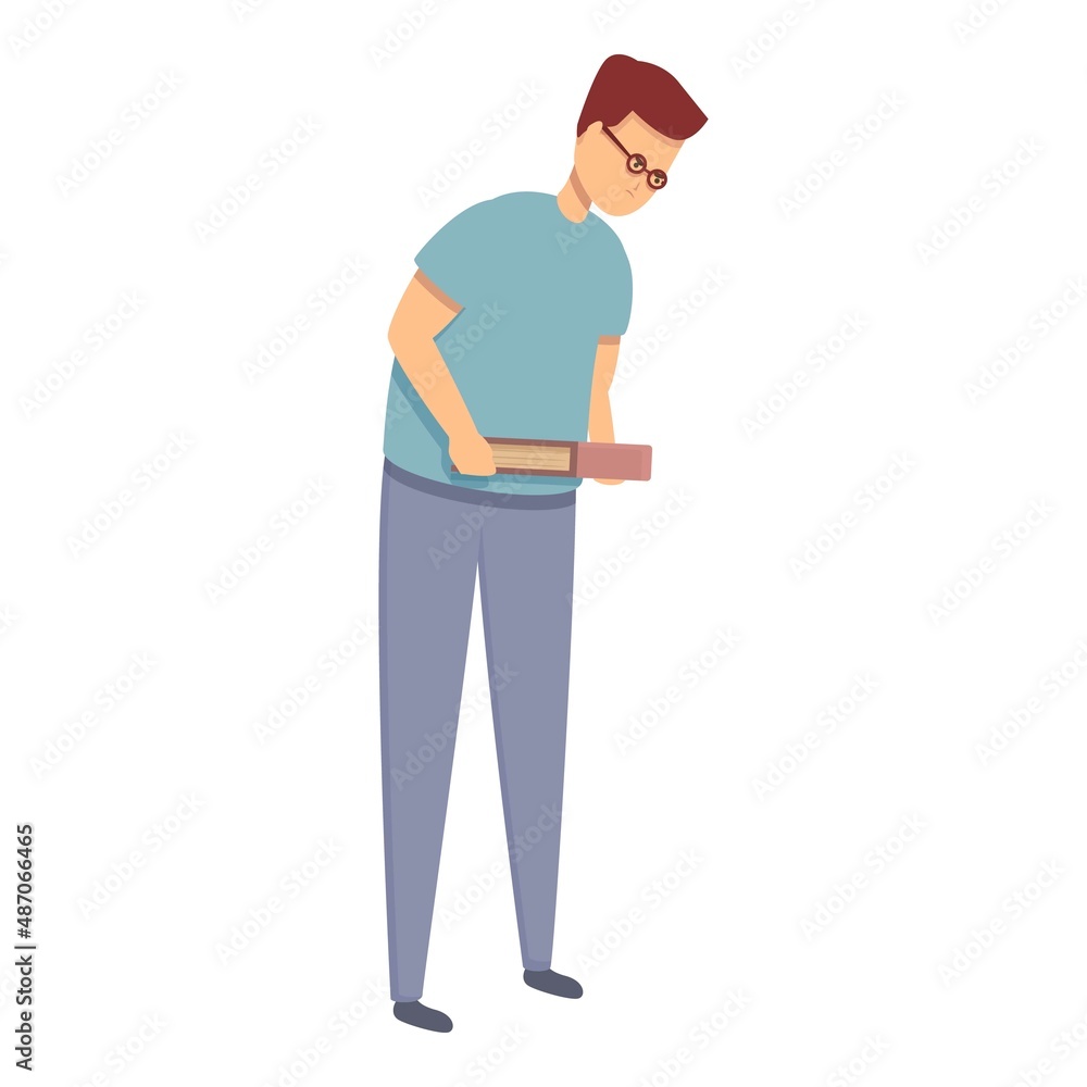 Depressed student icon cartoon vector. Bully violence. Child problem Depressed student icon cartoon vector. Bully violence. Child problem