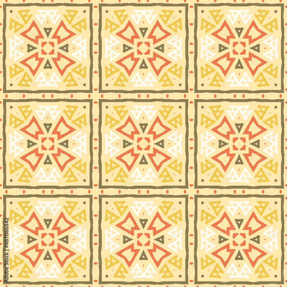 Colorful ethnic geometrical pattern, vector decorative pattern for textile, fabric, wrapping paper, linens, wallpaper etc