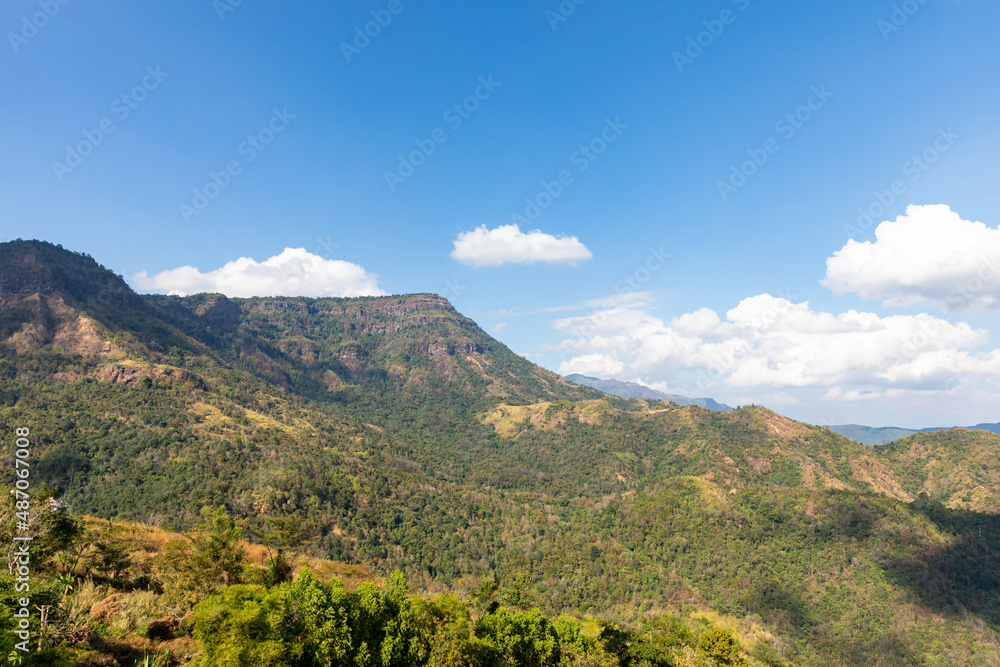 Obraz premium Mountains in the rainforest sky tree in khao kho Phetchabun Thailand.