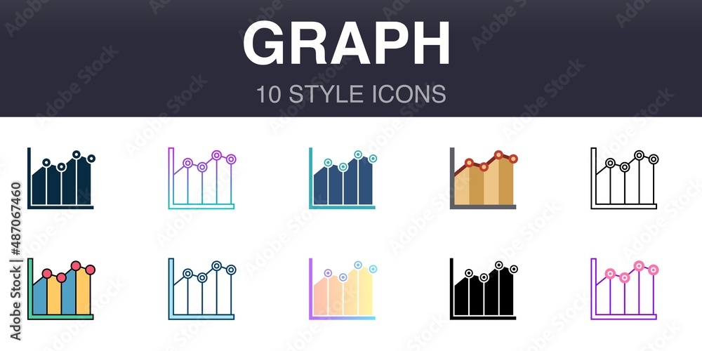 Graph 10 style universal icons, line, outline, simple, flat, filled, two coloured, gradient elements Graph 10 style universal icons, line, outline, simple, flat, filled, two coloured, gradient elements