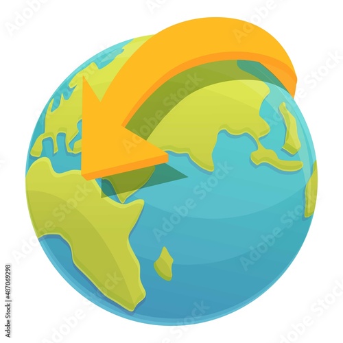 Around the world icon cartoon vector. Travel map. Globe earth