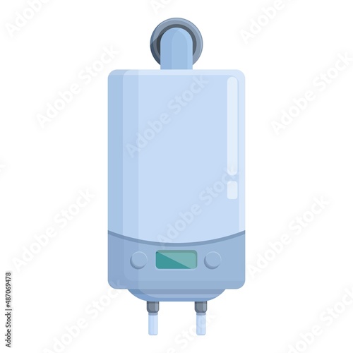 Gas boiler heater icon cartoon vector. House heat. Home water