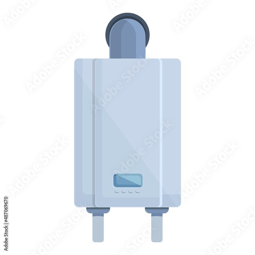 Gas boiler heat icon cartoon vector. Home heater. Water system