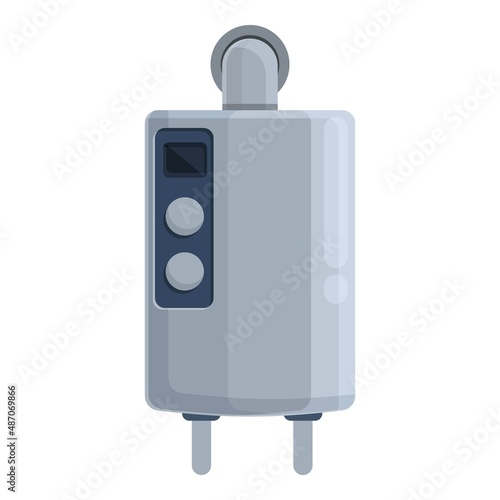 Hot gas boiler icon cartoon vector. Home heater. Water heat