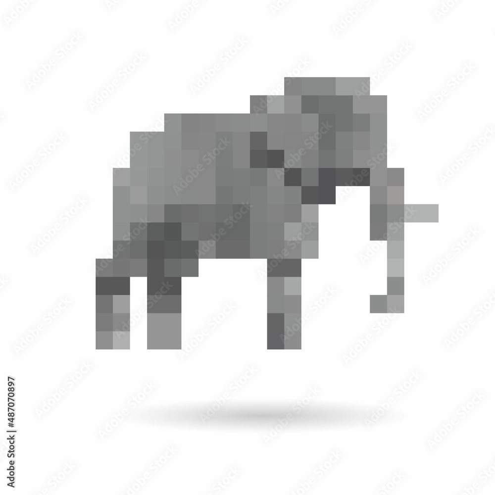 Fototapeta premium Elephant abstract isolated on a white backgrounds, vector illustration