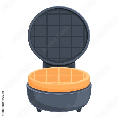 Grill waffle maker icon cartoon vector. Iron machine. Cooker house