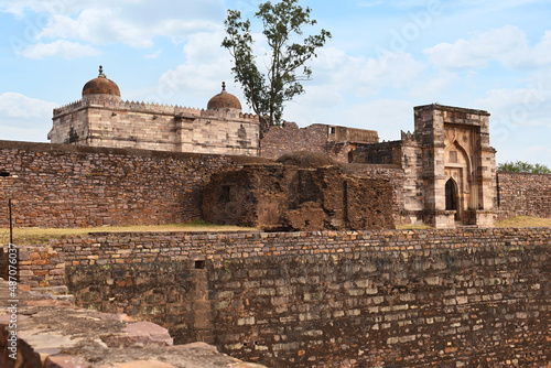 Back entrance view of Baradari and Dargah of Peer Salauddin, Motia talab at Raisen Fort, Fort was built-in 11th Century AD, Madhya Pradesh, India. photo