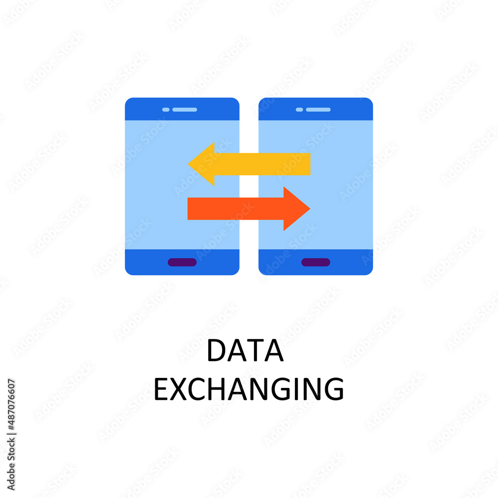 Data Exchanging Vector Flat Icon Design illustration. Banking and Payment Symbol on White background EPS 10 File Data Exchanging Vector Flat Icon Design illustration. Banking and Payment Symbol on White background EPS 10 File