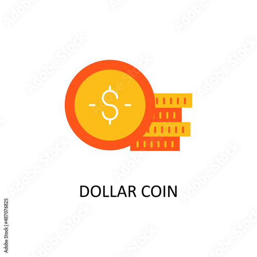 Dollar Coin Vector Flat Icon Design illustration. Banking and Payment Symbol on White background EPS 10 File