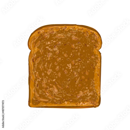 Vector Sliced bread toast. Slice of a whole wheat bread. Bakery, piece of roasted crouton for sandwich snack. Realistic illustration image.