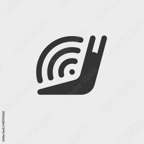 Simple vector icon or pictogram in the shape of a snail