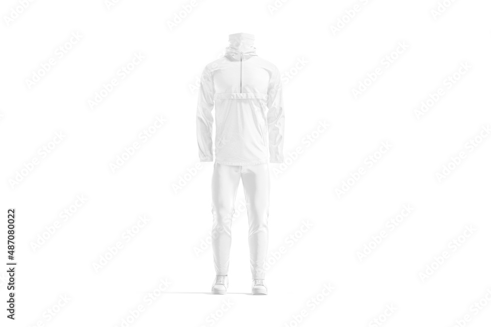 Blank white men hiking uniform mockup, front view
