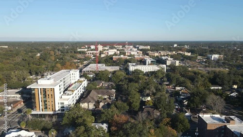 Aerial drone view over downtown Gainesville, sunny Florida, United states of America photo