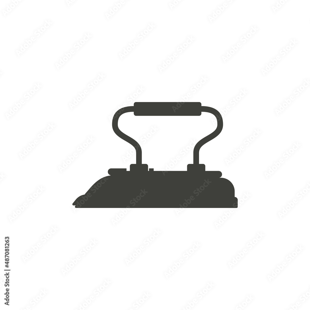 Ancient laundry iron tool made of cast iron, flat vector illustration isolated. Ancient laundry iron tool made of cast iron, flat vector illustration isolated.