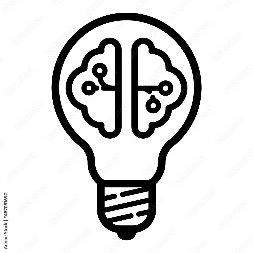 Lightbulb Idea Mind Flat Icon Isolated On White Background Lightbulb Idea Mind Flat Icon Isolated On White Background