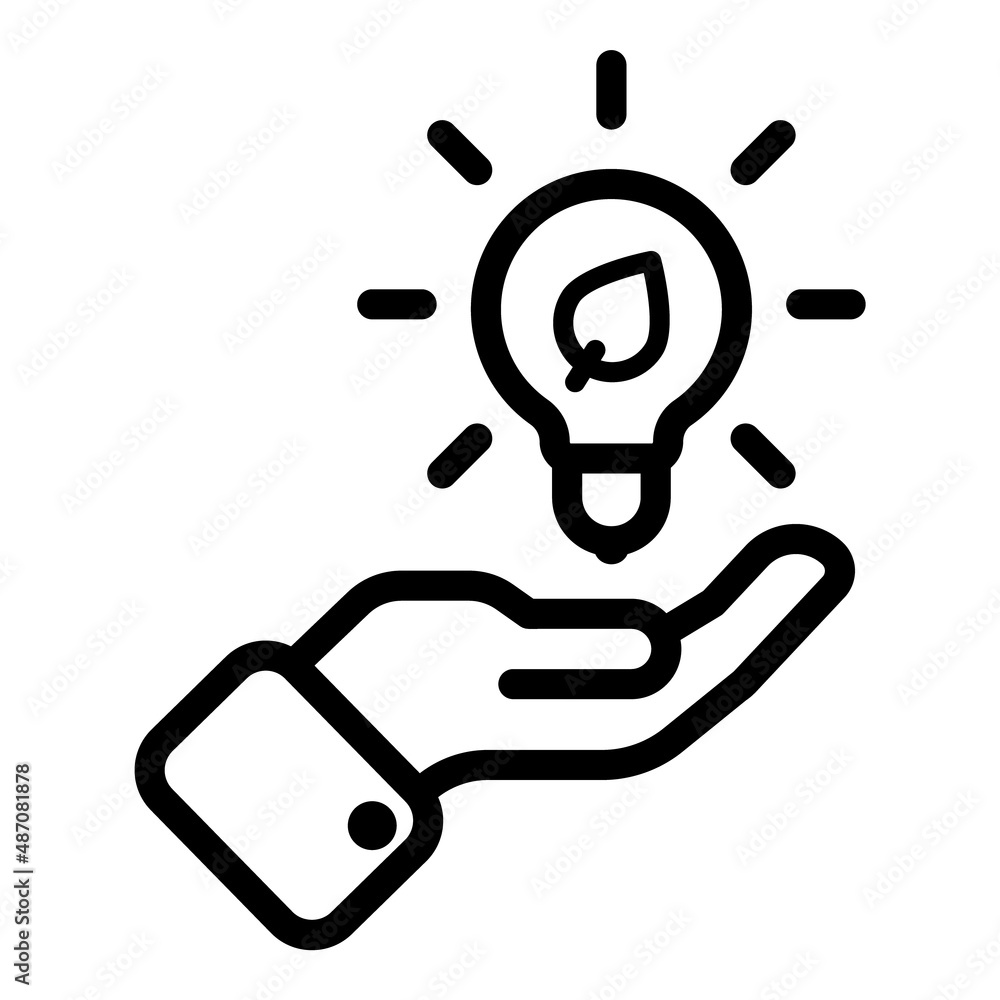 Eco Idea Flat Icon Isolated On White Background Eco Idea Flat Icon Isolated On White Background