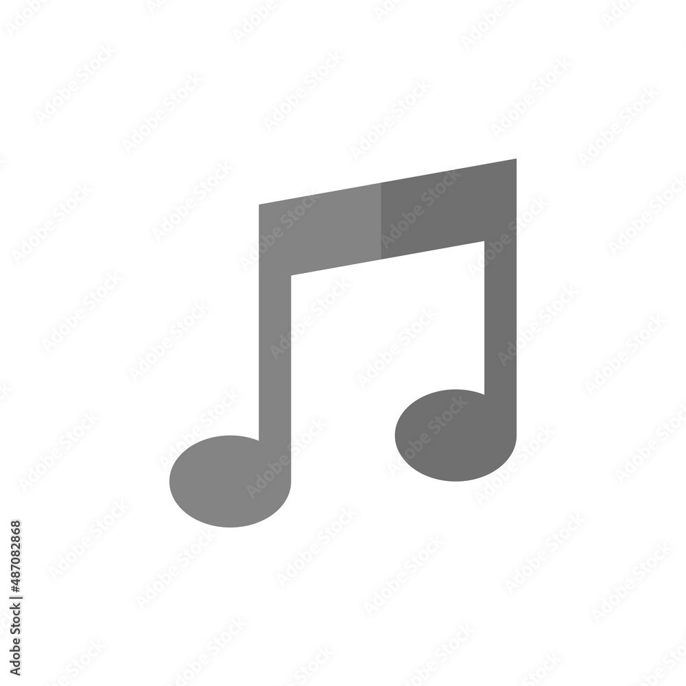 Music note grey flat vector icon Music note grey flat vector icon
