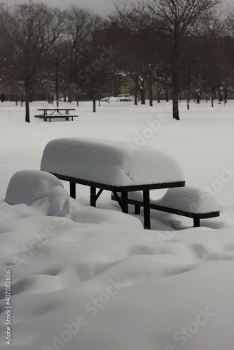 Wallpaper Mural bench in the snow Torontodigital.ca
