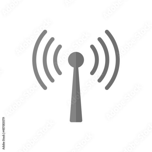 Wireless antenna grey flat vector icon