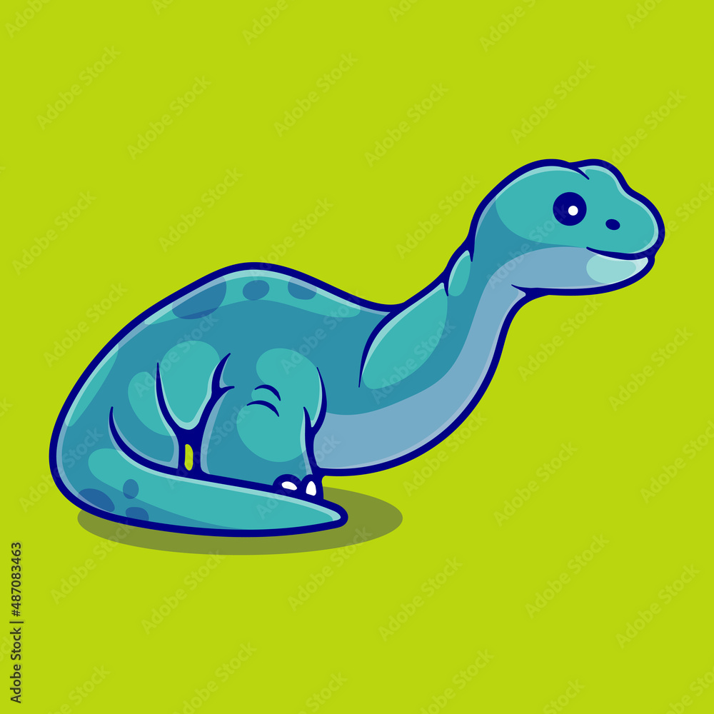 cute brontosaurus dinosaur illustration suitable for mascot sticker and t-shirt design cute brontosaurus dinosaur illustration suitable for mascot sticker and t-shirt design