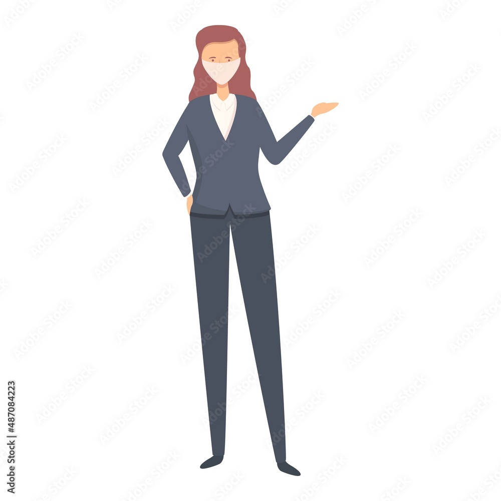 Speaker in mask icon cartoon vector. People business. Medical safety Speaker in mask icon cartoon vector. People business. Medical safety