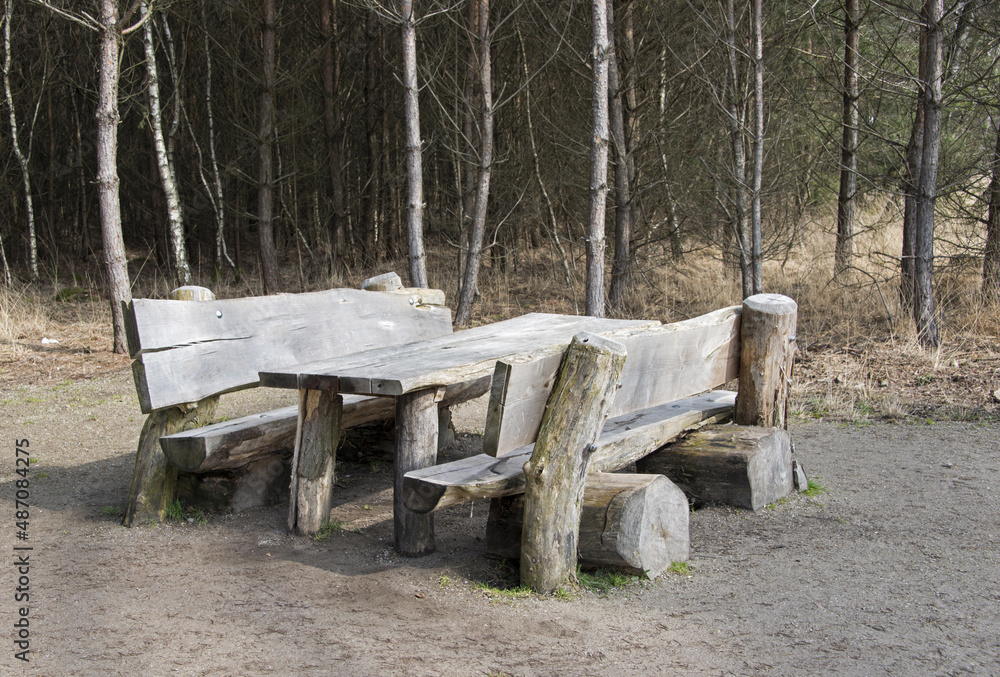 wooden place to rest in the forest wooden place to rest in the forest