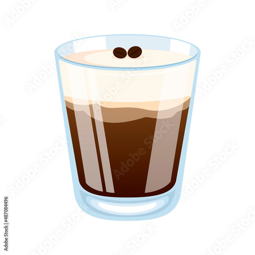 Glass of cream coffee liqueur icon vector. Kahlua mexican drink icon isolated on a white background. Mixed alcoholic coffee drink vector