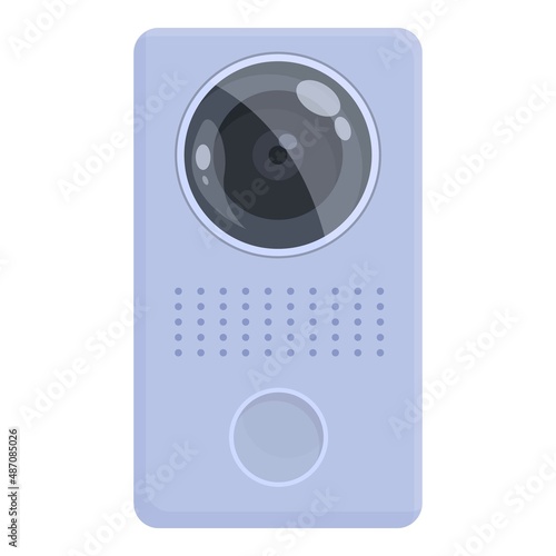 Wireless intercom icon cartoon vector. Video system. Phone camera