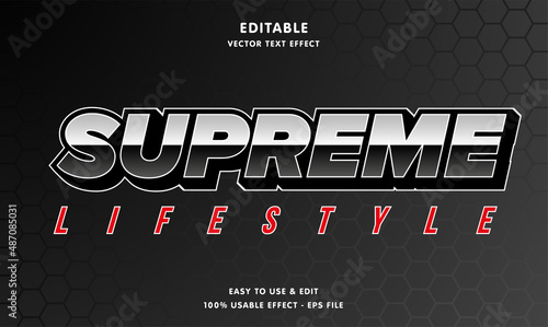 editable supreme text effect template with modern concept 