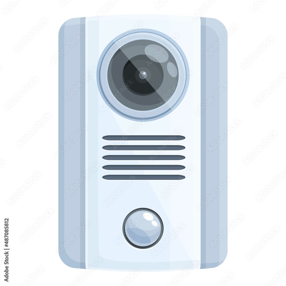 Apartment intercom icon cartoon vector. Video system. Bell home Apartment intercom icon cartoon vector. Video system. Bell home