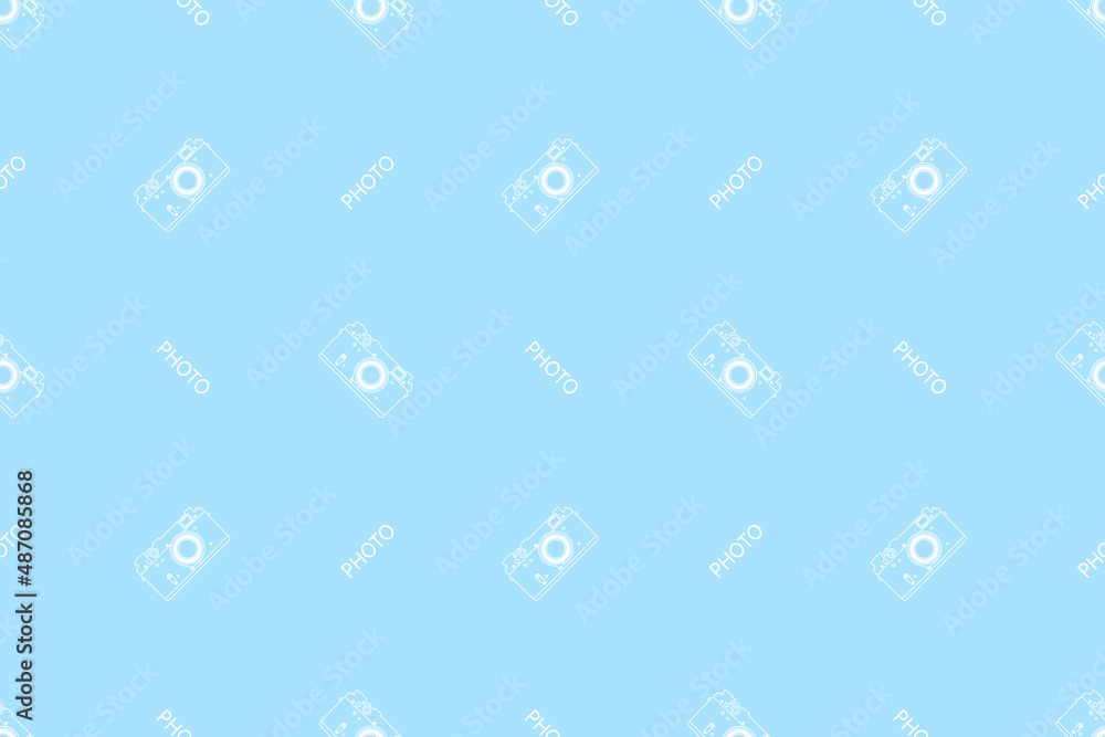 Seamless pattern from old drawn cameras. Background on the theme of photography and photographic equipment. Seamless pattern from old drawn cameras. Background on the theme of photography and photographic equipment.