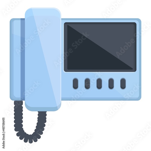 Intercom system icon cartoon vector. Video door. Phone security