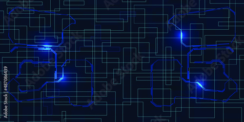 Vector illustrations of digital connecting and communication concepts.Futuristic digital technology artwork and background.