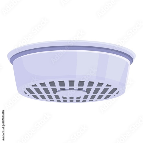 Smoke detector icon cartoon vector. Alarm fire. Carbon sensor