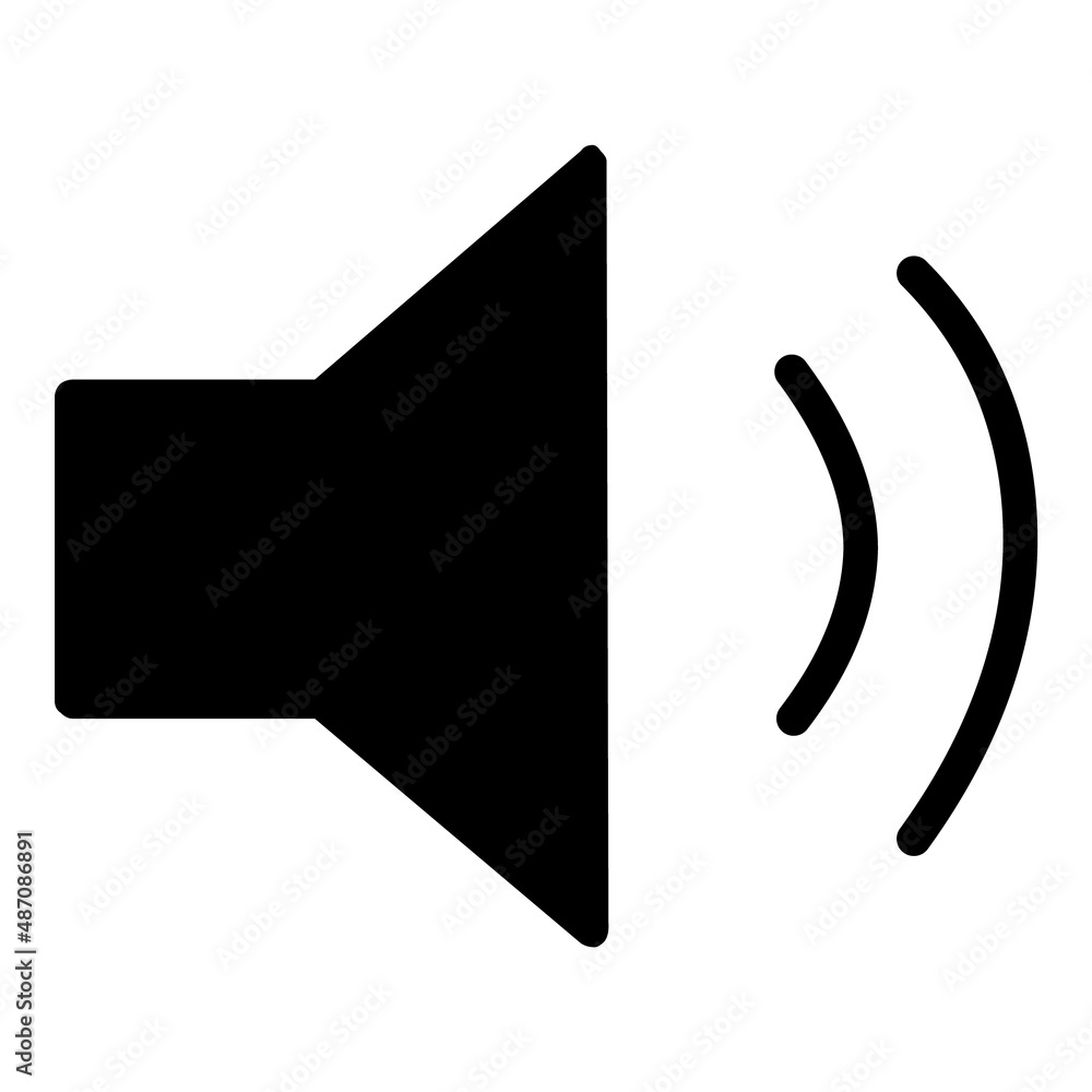 Sound On Button Flat Icon Isolated On White Background Sound On Button Flat Icon Isolated On White Background