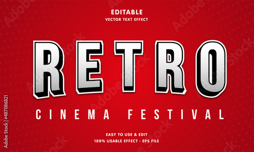 editable retro text effect template with modern concept 