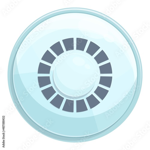 Interior smoke detector icon cartoon vector. Alarm fire. Home system