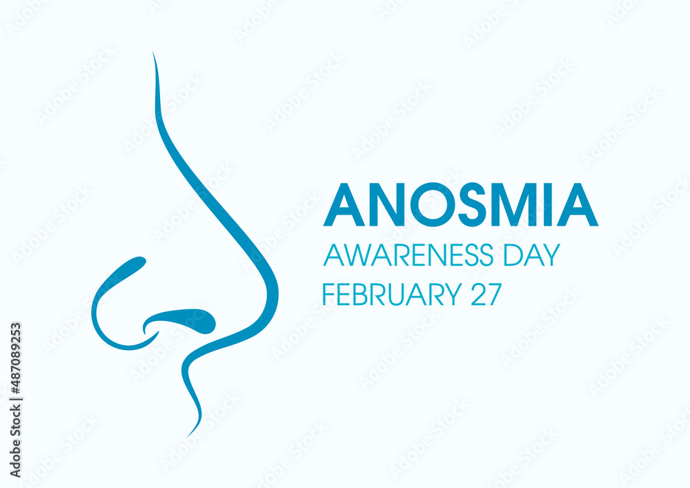 Obraz premium Anosmia Awareness Day vector. Nose in profile simple icon vector. The loss of the sense of smell. February 27, important day