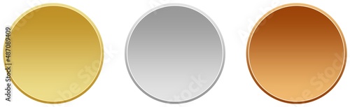 Goldmedaille, Silbermedaille, Bronzemedaille Vektor Set auf einem weißen isolierten Hintergrund.
