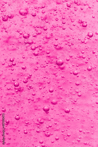 Pink background of bubbles in gel