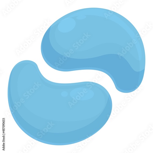 Blue eye patch icon cartoon vector. Mask face. Gel under