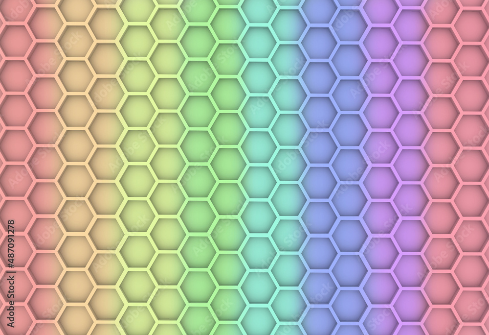 background of six-sided rainbow coloring