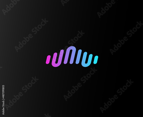 Linear abstract auto logo concept, car audio systems icon, automotive coloring service logo design, vinyl car tuning logotype. Isolated vector emblem
