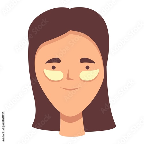Student girl eye patch icon cartoon vector. Skin pack. Apply pad
